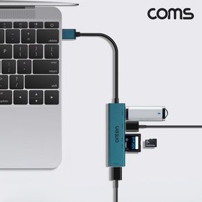 Coms 5 IN 1 USB 허브 SD TF 카드리더 C타입