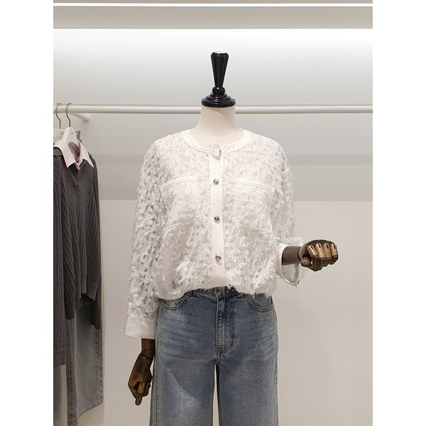 [파주점] 쥬크 주크 밑단스트링 블루종 블라우스​ V262MSC945