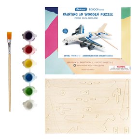 색칠하는 3D 우든퍼즐 Civil Airplane/페인팅/비행기