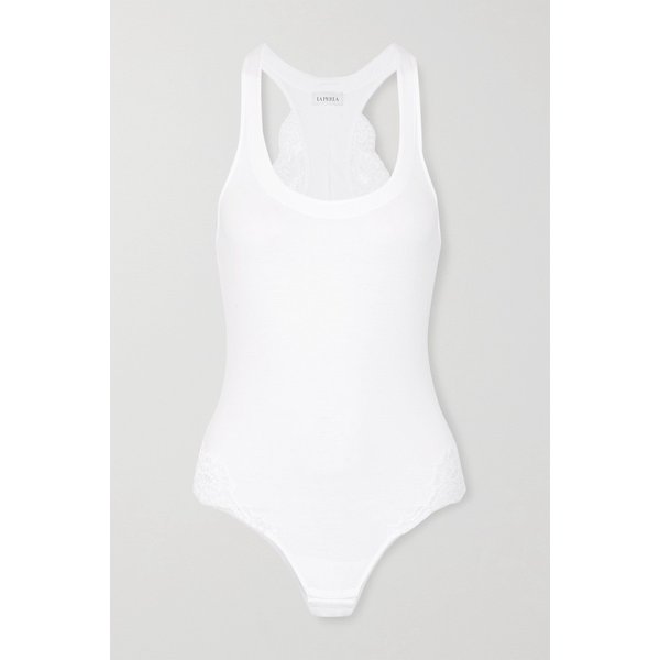 수플 레이스 트림 스트레치 코튼 블렌드 저지 바디수트 17957409496397179