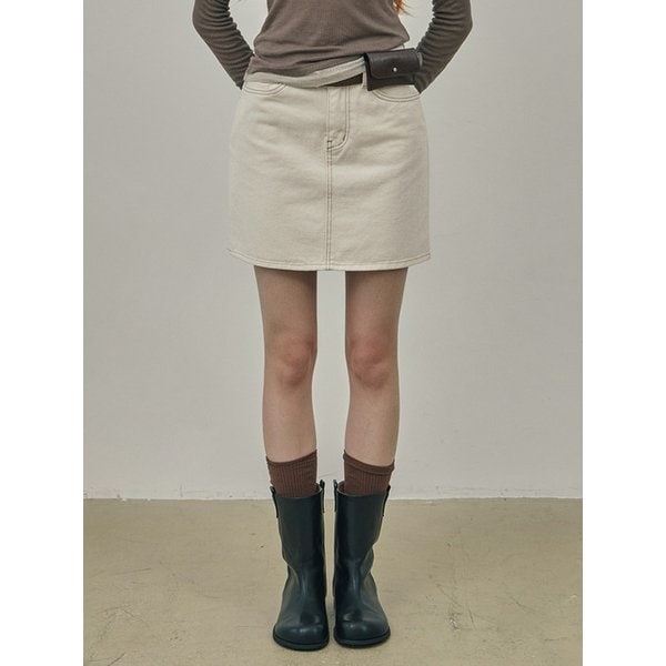 베이직 코튼 미니 스커트