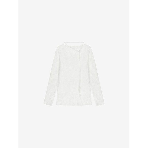 사선 넥 슬림 부클 풀오버 (VJUCY2993)