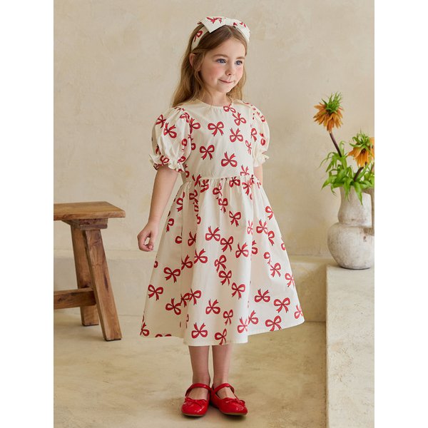 벨라 리본 퍼프 원피스