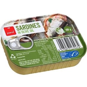 팜스 올리브오일 정어리 통조림 Pams Sardines In Olive Oil 106g 6개