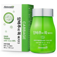 양배추 에 쏙 빠지다  500mg 90정 2병 6개월분 양배추정 환 국산 양배추 추출 분말 99%