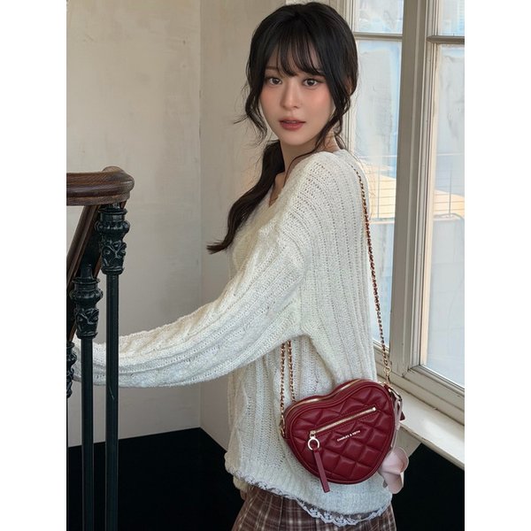 파푸토 퀼티드 하트 크로스바디 백 CK2-80151641-A