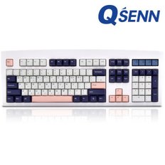 큐센 DT35 104 PBT 풀윤활 가스켓 유무선기계식 키보드 화이트 (하이무 저소음 바다소금)