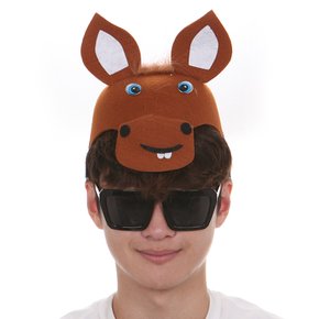 부직포동물모자(갈색말) 부직포 동물 모자 갈색 말 분장 역할 소품 용품 파티