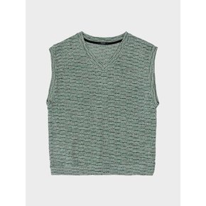 Melange Knit Vest (Green)