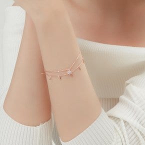 스틱 바 라운드 큐빅 실버핑크 팔찌 TBSSVP10671M