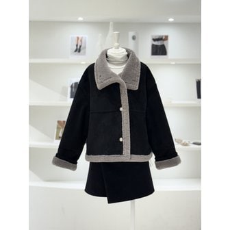 듀엘 [여주점] 여성 페이크퍼 레더 루즈핏 무스탕 (L254PSG756)