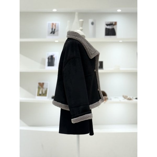 [여주점] 여성 페이크퍼 레더 루즈핏 무스탕 (L254PSG756)