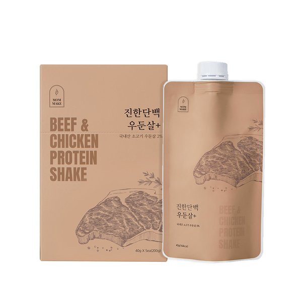 맘메이크 진한단백 우둔살 쉐이크 파우치 40g x 5ea (200g)