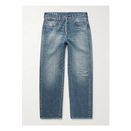 비즈빔 소셜 스컬프처 01 스트레이트 디스트레스드 셀비지 진 블루 1647597351041695