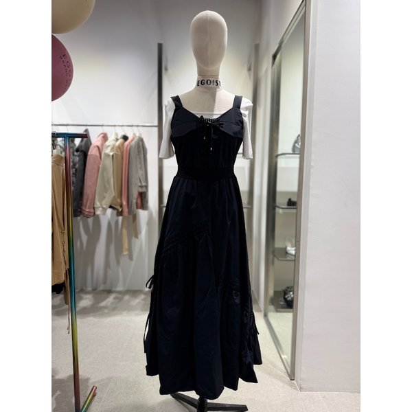 [여주점] 레이스업 포인트 셔링 롱 원피스 ER2WO462