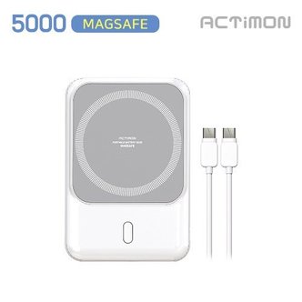  엑티몬 맥세이프 미니 슬림 보조배터리 5,000mAh (C to C 케이블포함) 동시충전가능