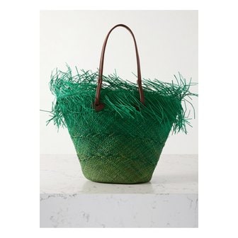 센시스튜디오 가죽 트리밍 프레이 옹브레 스트로 토트 그린 1647597339737876