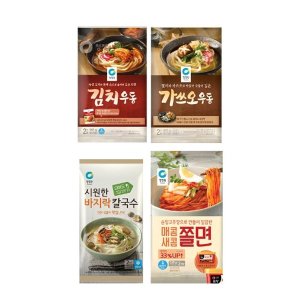 청정원 우동2종(가쓰오,김치)/칼국수/쫄면 4종 골라담기
