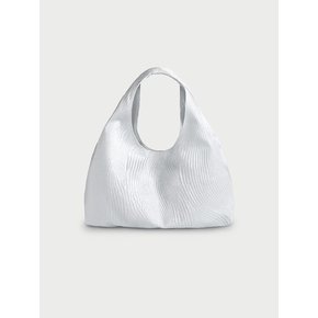 Draped Mini bag _ Wave Pattern [Silver]
