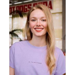 Small Logo Pigment-Dyed T-shirt (LAVENDER)