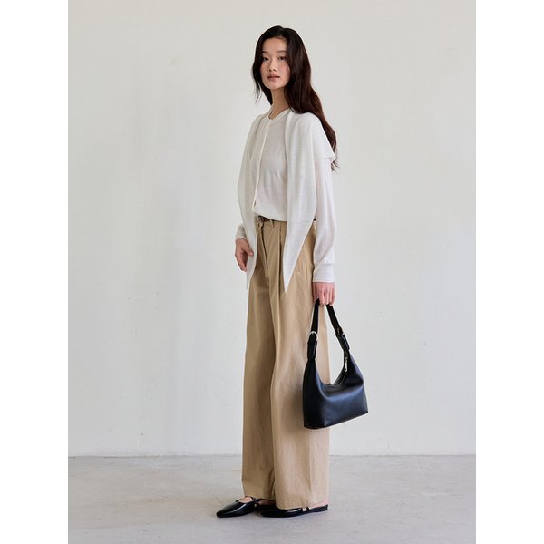 Cotton Pintuck Pants (Beige)