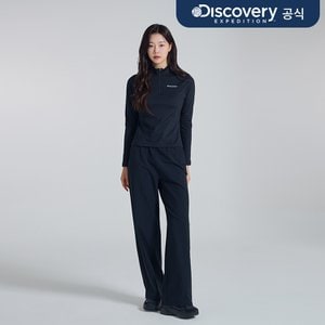 디스커버리 여성 애슬레저 세미와이드 팬츠 (BLACK)