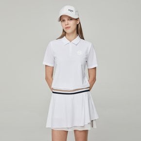 [BOSS GOLF] 여성 골프 더블B 쿼터 집업 반팔 폴로 셔츠 화이트(BIMTW226501)