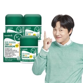 굿앤키즈 어린이 튼튼 우유칼슘 CBP 하이초유단백 60정 3박스 / 비타민D 산양유분말 바나나맛 캔디