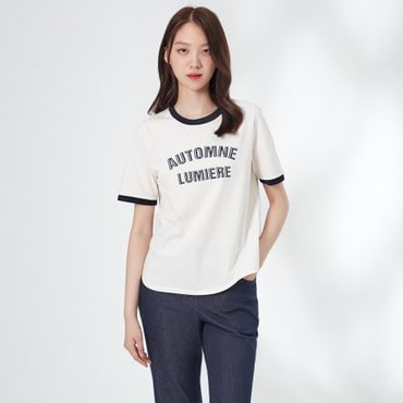 기비 AUTOMNE 레터링 반소매 티셔츠 GY25A1FRT1692
