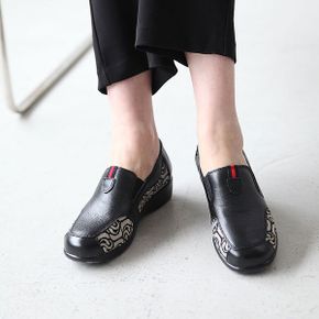 A42341 웨이브패턴 가죽 밴딩 단화 엄마옷 선물_P387227762