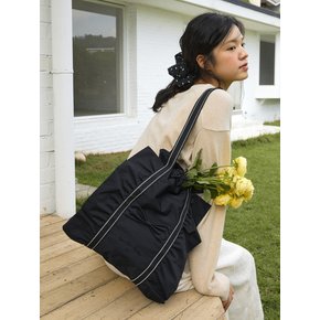 Ruffle drawstring bag_black