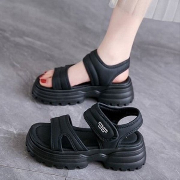 [옷자락] 여성용 미끄럼 방지 플랫폼 스트랩 샌들