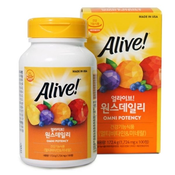 (NEW) 얼라이브 원스데일리 1724mg x 100캡슐 x3개