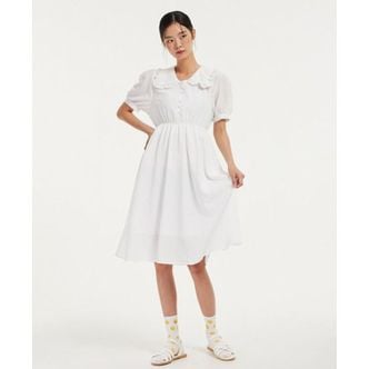 LAP (22S/S) 레이스 카라 반팔 롱 원피스 AN2WO528[34105724]