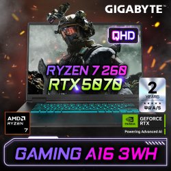 기가바이트 Gaming A16 3WH 라이젠 R7 RTX5070 32GB 1TB QHD 165Hz IPS