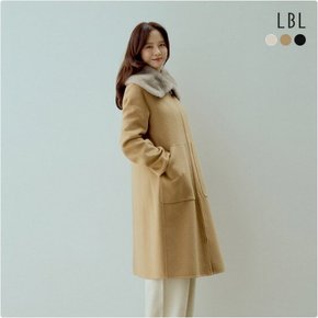 [LBL LUX] 24FW 울캐시미어 SAGA밍크카라 핸드메이드 롱 코트