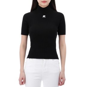 국내배송 24SS 꾸레쥬 로고 반팔 티셔츠 PERMPU026FI0001 BLACK