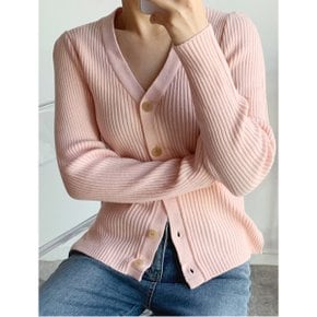브이넥 데일리 버튼업 골지 가디건  WIBACD077 _P356424461