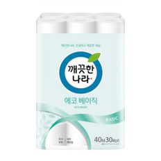 깨끗한나라 에코베이직 2겹 30롤 휴지 화장지