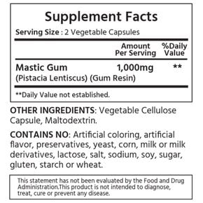 [해외직구] 2병 마이라이프 내추럴스 매스틱검 1000mg 240정