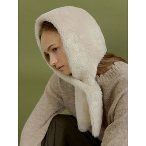 SNOW fur balaclava [beige]