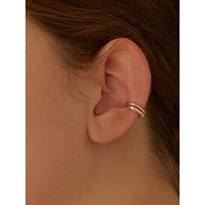 [연말 스페셜 6mm+10mm 진주귀걸이 증정][925 silver] Two wave earcuff