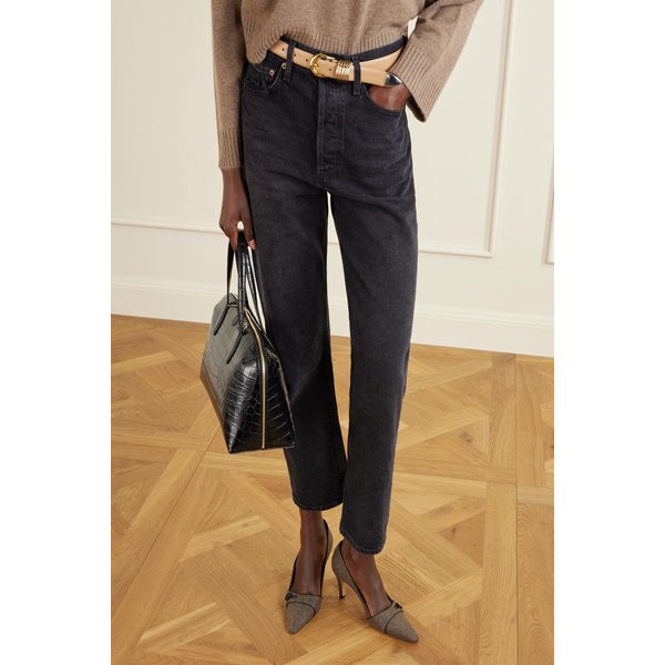 루라마에 70 가죽 트리밍 트위드 펌프스 46376663162937244