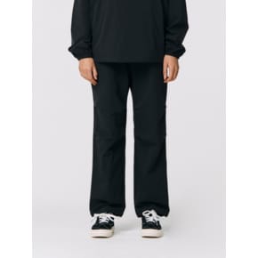 DRAWSTRING STRETCH PANTS-BLACK