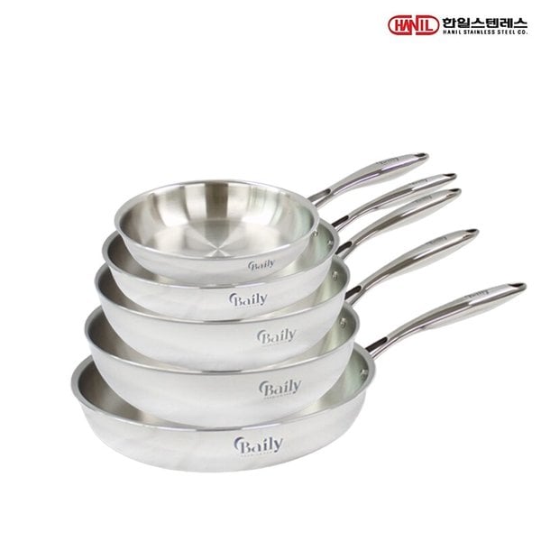 한일STS 베일리 통5중 스텐레스 IH 인덕션겸용 후라이팬세트 5종C(후20+24+30+궁26+28)