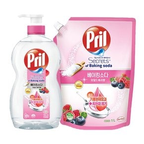 헨켈 프릴 베이킹소다 주방세제 - 와일드베리 향 700ml 용기X1개+1L 리필X1개