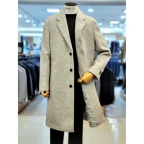 세이브존03 바쏘옴므 23FW 베이지 스판 세미오버핏 롱코트 WSAGX4CJ64ABGA (30098787)