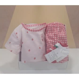 블루독베이비 PK)달콤딸기 반팔내의,양말 선물세트(45370-054-11+45314-810-05)