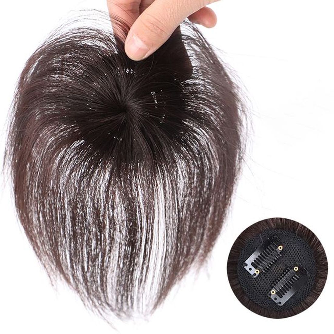 정수리가발 인모 부분 똑딱이 동창회 일상 가발 15cm X ( 2매입 ), 믿고 사는 즐거움 SSG.COM