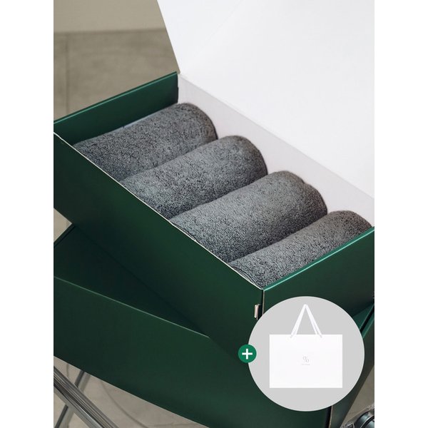 1퍼센테이지 멜란지 190g 30수 코마사 타올 4P 선물세트